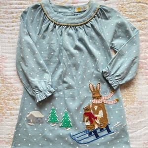 NWT Baby Boden Bunny Appliqué Dress